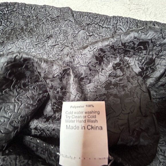 New Rossi Roma Womens Large Black White Crinkle Shirt Dress Jacket Button-Front - Picture 6 of 11